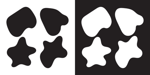 Black and white blob shapes, abstract organic forms, . Unique, artistic, creative, etc. vector illustration. EPS 10/ AI