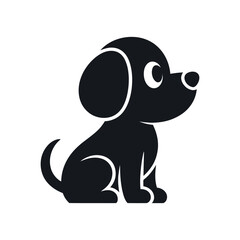 Obraz premium Adorable Puppy Silhouette Vector Illustration Perfect for Pet Related Designs Logos and Icons with a Clean Modern and Playful Aesthetic on White Background