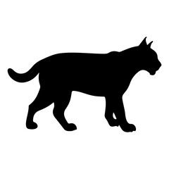 Fototapeta premium Bobcat silhouette icon vector flat design on white background