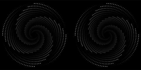 Spiral with gray colors lines as dynamic abstract vector background or logo or icon. Yin and Yang symbol.