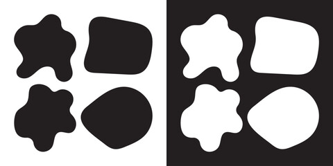 Black and white blob shapes, abstract organic forms, . Unique, artistic, creative, etc. vector illustration. EPS 10/ AI