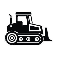 Naklejka premium Bulldozer Icon Vector Flat Clean Look Isolated