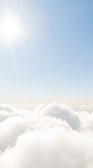 Above the Clouds: A Dreamy Vista of Sky, Sunlight, and Ethereal Beauty - An Airy and Radiant Cloudscape with a Vast Celestial Horizon