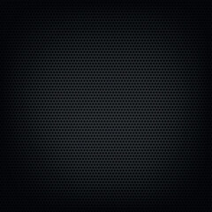 Black perforated background with black holes and glow - Vector