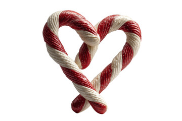 PNG Heart-shaped red and white candy canes on black background