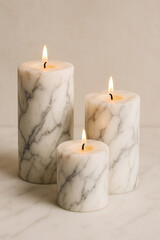 Candles on a white background