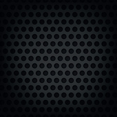 Material perforated metal dark background texture - Vector illustration