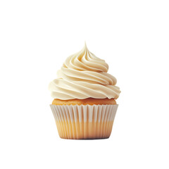 Vanilla Swirl Cupcake isolated on transparent background