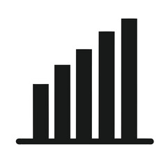Chart Icon Silhouette Vector &ndash; Solid Business Graph on White Background

