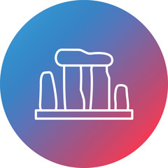 Stonehenge Line Gradient Circle Background Icon
