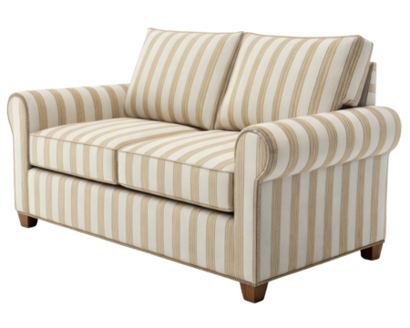 Stylish polyester loveseat sofa with elegant stripes adds comfort to any living space