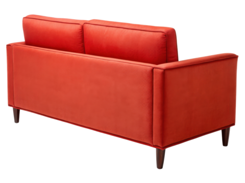 Stylish polyester loveseat sofa in vibrant red adds pop of color to any space
