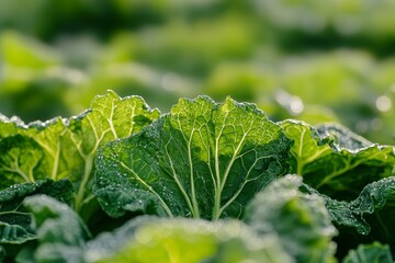 The sight of beautiful water drops glistening on a green leaf after a rain shower, basked in sunlight and captured in macro, is accompanied by many outdoor droplets of morning dew, featuring