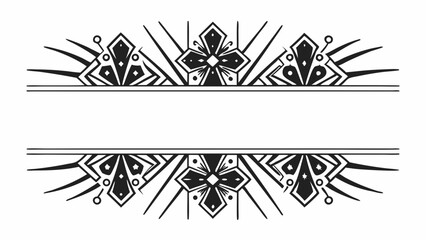 Art deco style frame with symmetrical floral and geometric elements for text overlay or design use created with generated ai