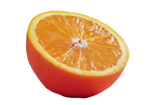 PNG Fresh half orange slice on black background showing juicy texture