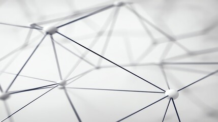 Fototapeta premium Abstract Network Connection: White Nodes and Dark Lines Intertwined. Elegant minimalist design