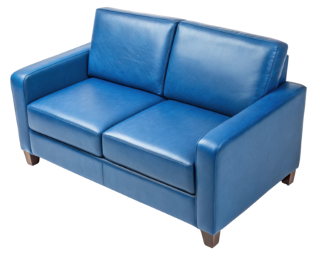 Stylish blue pu leather loveseat sofa that adds modern touch to any living space