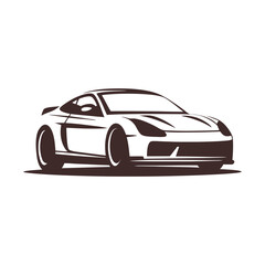 Minimalist Automotive Modern Sports Car Vector Logo.