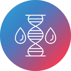 DNA Line Gradient Circle Background Icon