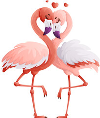 Loving Flamingos Creating Heart Shape, Romantic Birds, Valentines Day Theme.