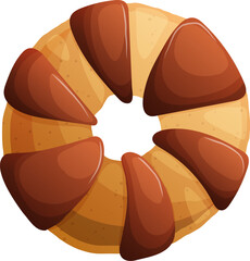 Delicious Donut with Chocolate Glaze a Sweet Treat Illustration on White Background