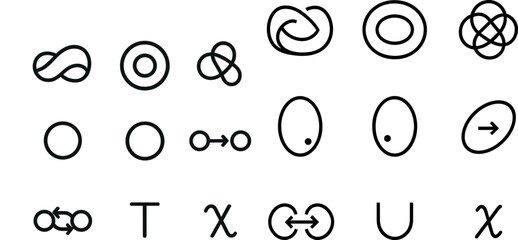 Fototapeta premium Minimalist abstract symbols and shapes collection for creative design projects