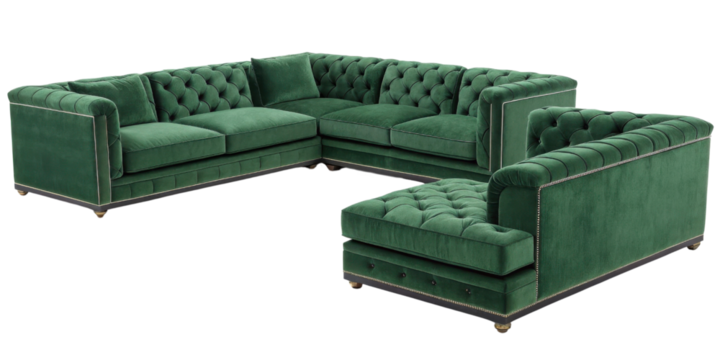 Luxurious velvet sectional sofa offers comfort and style for any living space