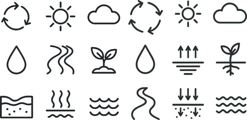 Naklejka premium Nature and weather icons for design projects