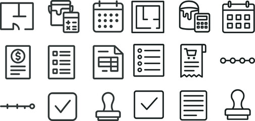 Business and organization icons for planning and design projects