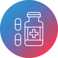 Pills Line Gradient Circle Background Icon