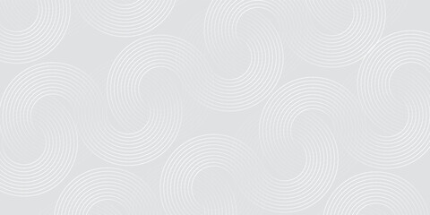 Abstract white glowing geometric lines on gray background. Modern shiny blue circle lines pattern. Futuristic technology concept. eps10