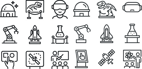 Fototapeta premium Science and technology icon set for educational and design purposes