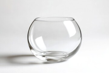 Empty round glass bowl for floral arrangements, centerpieces, and decorative purposes