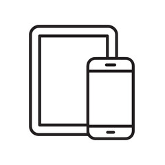 Minimalist Vector Illustration of Tablet and Smartphone with Modern Mobile User Interface Design