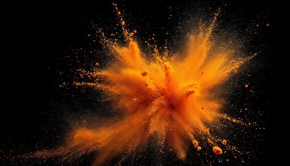 Vibrant explosion of colored powder creates a stunning effect against a dark background