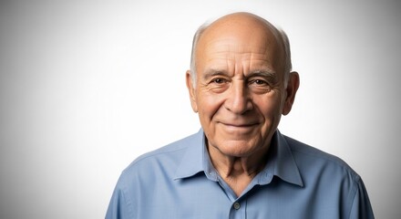 Obraz premium Portrait of senior man smiling happy elderly person older male aging gracefully health care wellness lifestyle