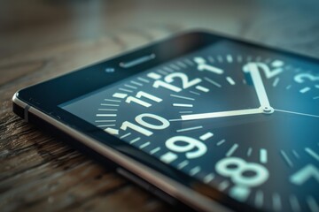 A phone or tablet with a visible timer indicating the end of screen time during the day
