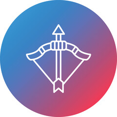 Archery Line Gradient Circle Background Icon