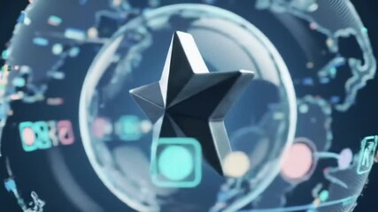 Global Network Star Award Achievement Digital Technology Success, y2k - Powered by Adobe