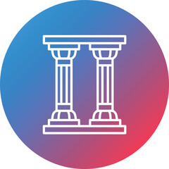 Pillar Line Gradient Circle Background Icon