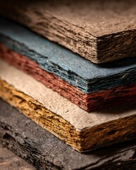 Tactile Brown Hardwood Planks Arranged in Handcrafted Composition – Sustainable Building Visual for Eco-Design and Digital Wellness Brands