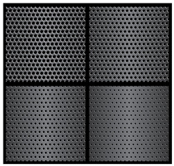 vector seamless perforated metal plate in four variations