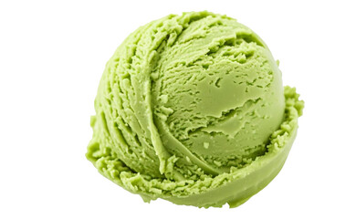 green ice cream on white background
