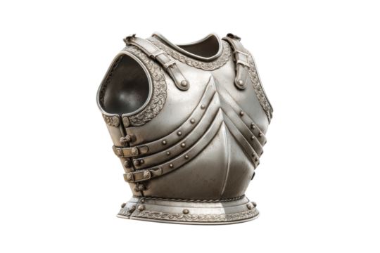 PNG Medieval steel chestplate armor with ornate detailing