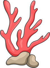 Obraz premium underwater coral cartoon