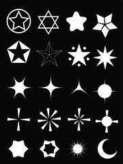 Collection of Starburst and Star Shapes Graphic Design Elements