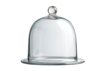 Obraz premium PNG Clear glass cloche dome on plate for elegant food display