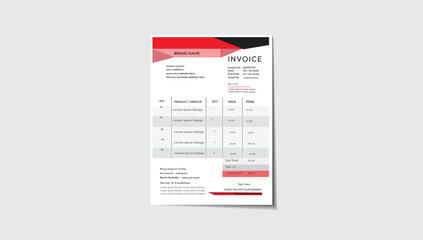 Modern printable corporate  invoice design 