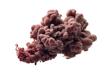 Fototapeta premium PNG Dark red smoke cloud on black background: abstract swirling plume