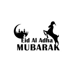 Eid al adha text elements for banner